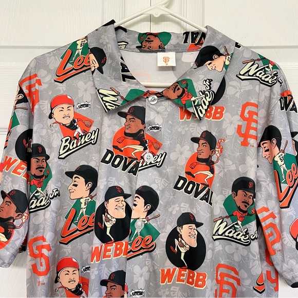 San Francisco Giants 2024 Players Aloha Hawaiian Button Shirt Men’s Md - Picture 2 of 8